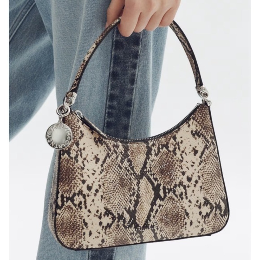 Stella McCartney x H&M Snakeskin Print Perforated Logo Shoulder Bag